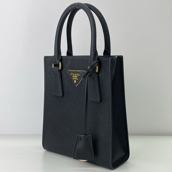 Prada Handbags - Prada Leather Bag Saffiano Shoulder Tote Black